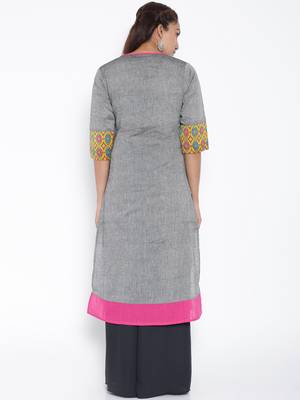 Grey woven cotton kurtas and kurtis 5