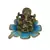 Metal Lord Ganesha Statue on Sky Blue Leaf