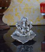 Silver Lord Ganesha Statue on Leaf