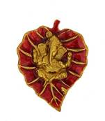 Lord Ganesha on Red Leaf