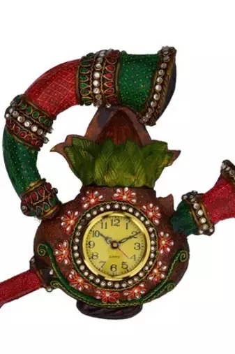 Papier-Mache Shenai Wall Clock