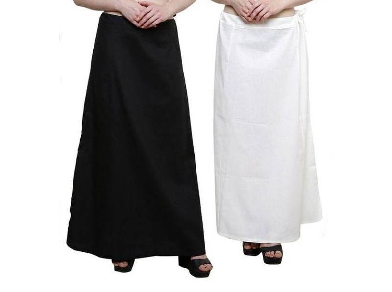 Women Multi Colour Pure Cotton Inskirt Saree petticoats set of 2pec. and Free Peacock Saree Brotch Pin worth150 Rs.