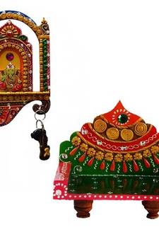 Combo of Lord Ganesha Key Holder  and Royal Throne for Mandir(Temple)