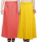 Women Multi Colour Pure Cotton Inskirt Saree petticoats set of 2pec. and Free Peacock Saree Brotch Pin worth150 Rs.
