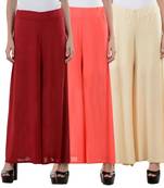 Multicolor cotton plain cotton palazzo-pants