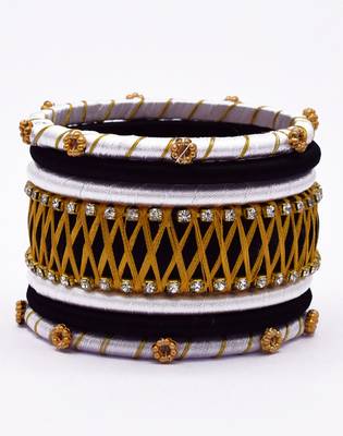 Partywear multicolour colour silk thread bangle  (7 pcs) 1