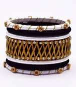 Partywear multicolour colour silk thread bangle  (7 pcs)