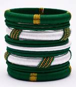 Stylish and elegant multicolour colour silk thread bangle  (13 pcs)