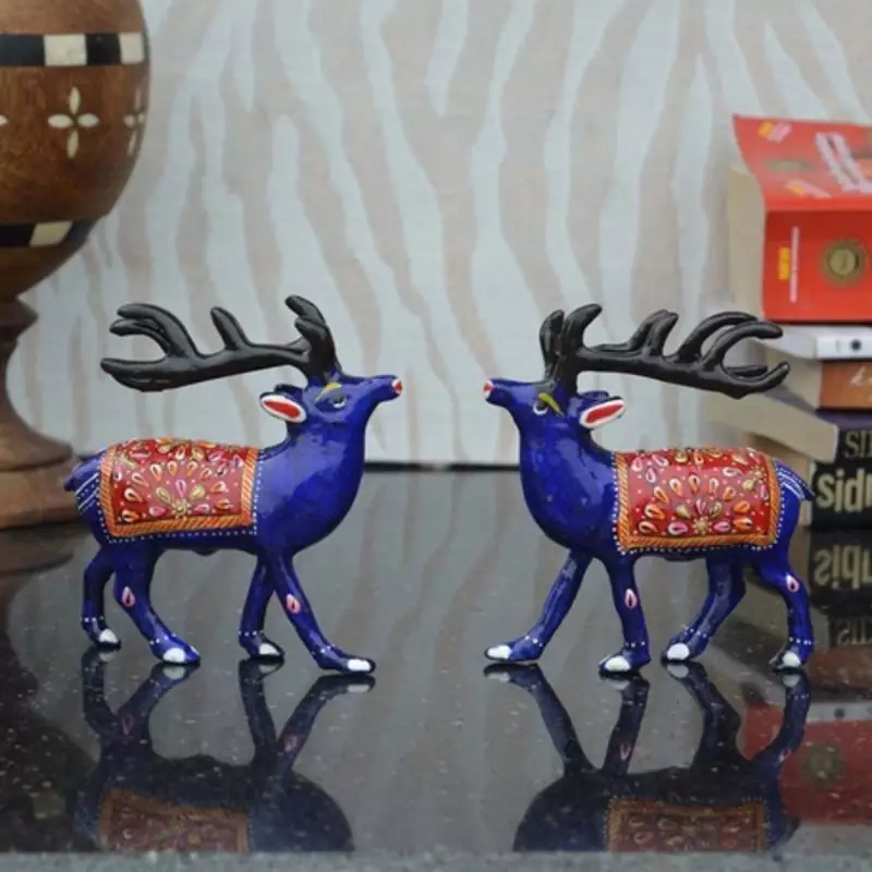 Combo of Meenakari Deer Figurine