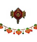 Combo of Colorful Bandarwal Door Hanging and Lord Ganesha Jewelled Wall Hanging