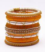 Stylish and elegant multicolour silk thread bangle  (7 pcs)