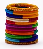 Traditional multicolour silk thread bangle (11 pcs)