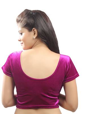 Dark Pink Velvet Stretchable Blouse. Size Xl. 2