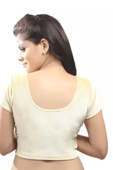 Light Gold Velvet Stretchable Blouse. Size Xl.