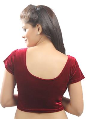 Maroon Velvet Stretchable Blouse. Size Xl. 2
