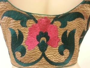 Pink and green embroidered blouse 2