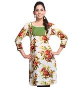 Multicolor Printed Cotton Stitched Kurti 