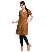Multicolor Printed Cotton Stitched Kurti 