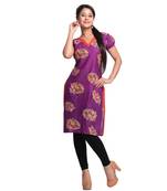 Multicolor Printed Cotton Stitched Kurti 