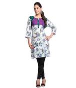 Multicolor Printed Cotton Stitched Kurti 