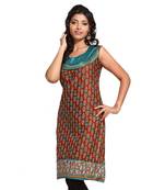 Multicolor Printed Cotton Stitched Kurti 