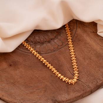 Golden Heartin balls chain MEDIUM length for men and women (Unisex) one gram gold 1