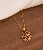 Golden chain SHORT with white flower pendant one gram gold