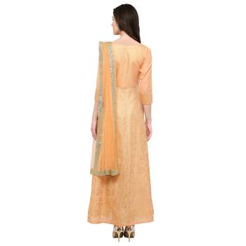 Peach  chanderi ethnic-kurtis 3