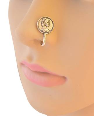 Oxidized Metal Nose Pin   Coin Shape 1