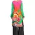 Multi Colour Cotton Satin Kurti showing Floral Print