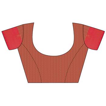 Red Woven Jacquard Saree With Blouse 5