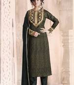 Black embroidered jacquard pakistani salwar kameez with dupatta