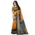 Yellow printed bhagalpuri silk saree with blouse