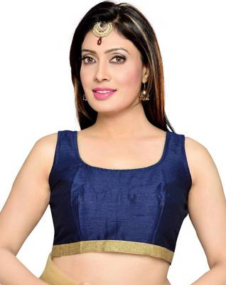 Nevy Blue Color Banglory Designer Blouse Materials 1