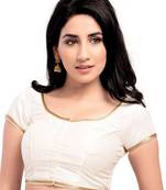 White Color Banglory Designer Blouse Materials