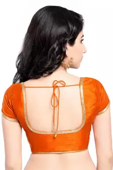 Orange Color Banglory Designer Blouse Materials