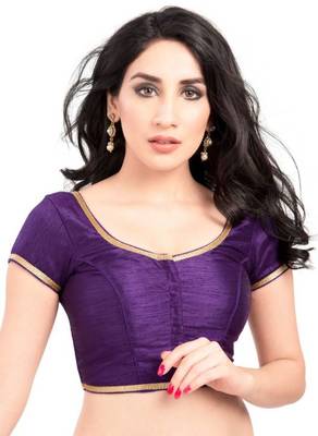 Brinjal Purple Color Banglory Designer Blouse Materials 1