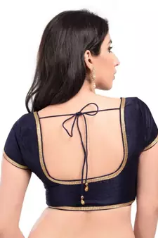 Nevy Blue Color Banglory Designer Blouse Materials