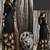 Black embroidered art silk salwar with dupatta
