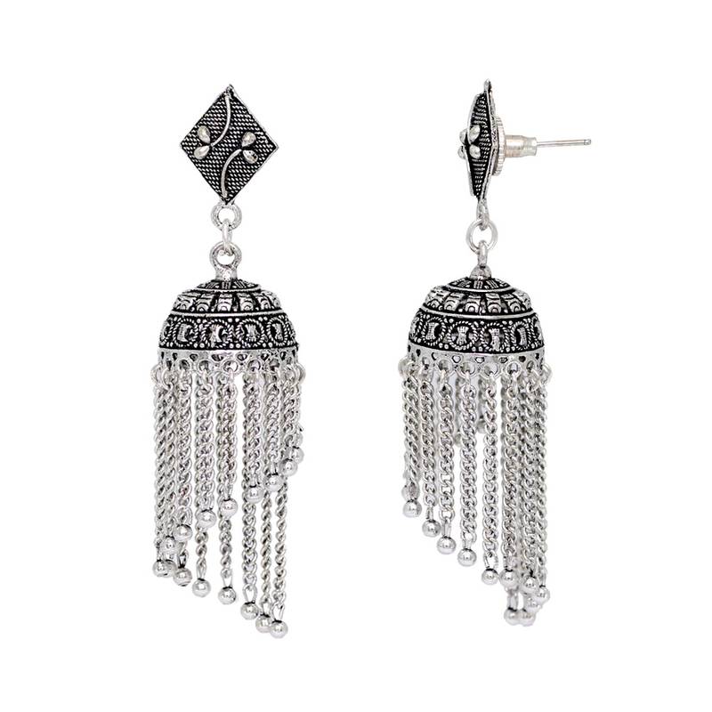 Silver metallic earrings