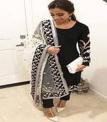 Black embroidered silk salwar