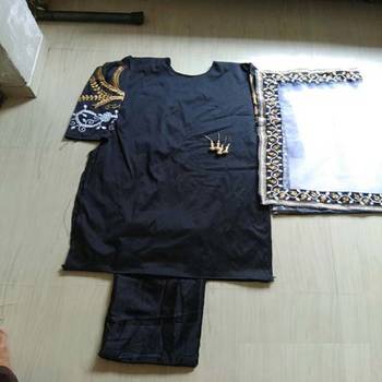 Black embroidered silk salwar 3