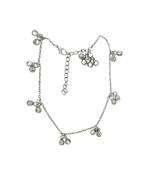 Silver crystal anklets