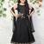 Black Satin silk Semi-stiched Kid Salwar Suit With Dupatta