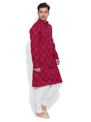 raspberry cotton printed stitched kurta 3