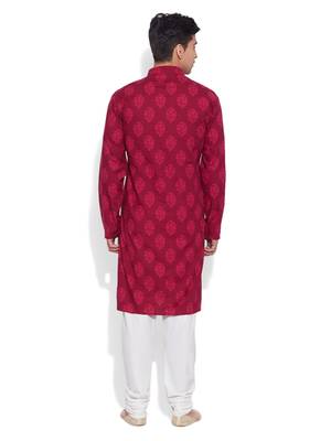 raspberry cotton printed stitched kurta 4