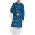 blue cotton printed stitched kurta