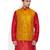 yellow printed stitched nehru jacket