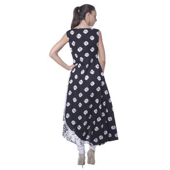 black abstract_print cotton stitched kurti 2