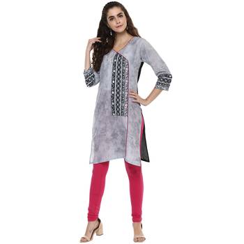 multicolor abstract_print cotton stitched  kurti 2